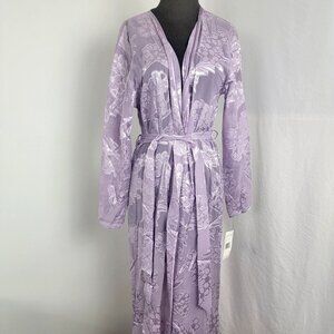Jones New York Lingerie Long Robe Women's Purple NEW Size Medium Sheer Floral